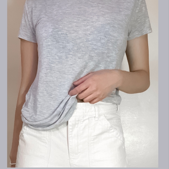 Zara Trafaluc Light Grey Melange Soft Tee - Picture 2 of 2